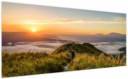 Mivali Tablou cu munți în apus de soare, dintr-o bucată 200x100 cm (V021005V200100)