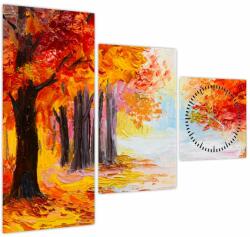 Mivali Tablou - Pictura, toamna colorată (cu ceas), din trei bucăți 90x70 cm cu ceas (V021759V9070C)