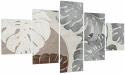 Mivali Tablou - Design cu frunze, din cinci bucăți 125x70 cm (V024073V12570)