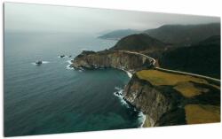 Mivali Tablou pe sticlă - Stânci în ocean, dintr-o bucată 100x50 cm pe sticlă (V022446V10050GD)