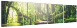 Mivali Tablou - trepte din lemn în pădure, din patru bucăți 160x40 cm (V020593V16040)