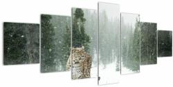Mivali Tablou cu leopard în zăpadă, din șapte bucăți 210x100 cm (V020880V210100)