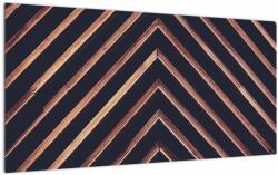 Mivali Tablou pe sticlă - Motiv de lemn pe fond negru, dintr-o bucată 100x50 cm pe sticlă (V022633V10050GD)