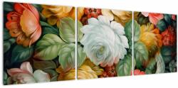 Mivali Tablou cu buchet pictat de flori, din trei bucăți 120x40 cm (V021943V12040)