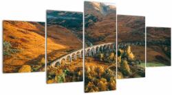 Mivali Tablou cu pod în valea din Scoția, din cinci bucăți 150x80 cm (V021716V150805PCS)