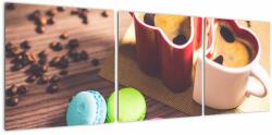 Mivali Tablou cu cafea și macarooni, din trei bucăți 120x40 cm (V020876V12040)