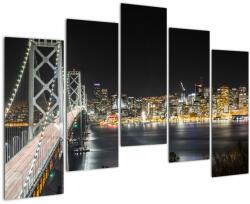 Mivali Tablou cu podul Brooklin și New York, din cinci bucăți 125x90 cm (V020911V12590)