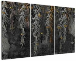 Mivali Tablou - Crenguțe de salcie, fundal negru, din trei bucăți 120x80 cm (V022872V120803PCS)
