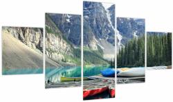Mivali Tablou - Moraine Lake, din cinci bucăți 125x70 cm (V024079V12570)