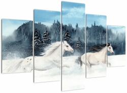 Mivali Tablou cu caii pictați, din cinci bucăți 150x105 cm (V022182V150105)