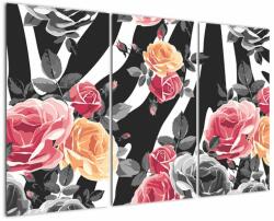 Mivali Tablou cu trandafiri înfloriți, din trei bucăți 120x80 cm (V022024V120803PCS)