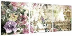 Mivali Tablou - Flori de design, din trei bucăți 90x30 cm (V023895V9030)
