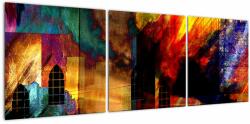 Mivali Tablou - Oraș colorat, abstracție, din trei bucăți 120x40 cm (V023229V12040)