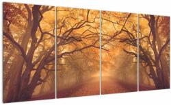 Mivali Tablou - Peisaj de toamnă cu drum, din patru bucăți 160x80 cm (V022751V16080)
