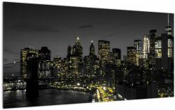 Mivali Tablou pe sticlă cu metropolă nocturnă, dintr-o bucată 100x50 cm pe sticlă (V022108V10050GD)