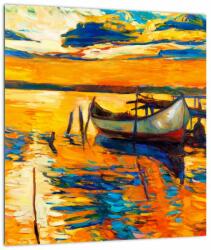 Mivali Tablou - Barca la apus de soare, dintr-o bucată 30x30 cm (V023294V3030)