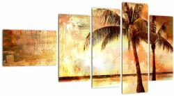 Mivali Tablou - Palmieri pe plajă, din cinci bucăți 110x60 cm (V023254V11060)