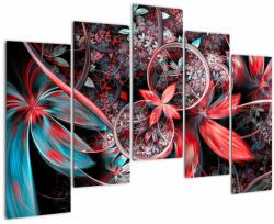 Mivali Tablou abstract cu flori exotice, din cinci bucăți 125x90 cm (V022145V12590)