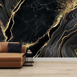Mivali Fototapet - Marmură negru-auriu, vlies, 539x389 cm (T100071TQ11)