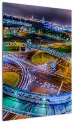 Mivali Tablou panorama orașului nocturn, dintr-o bucată 50x70 cm (V020639V5070)