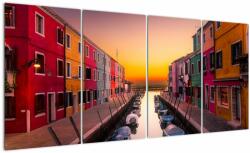 Mivali Tablou - Apus de soare, insula Burano, Veneția, Italia, din patru bucăți 160x80 cm (V022657V16080)