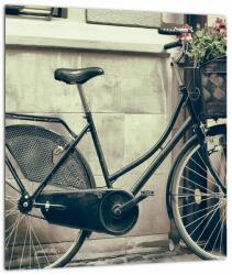 Mivali Tablou - Bicicleta de epocă cu flori, dintr-o bucată 30x30 cm (V023413V3030)