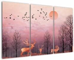 Mivali Tablou - Căprioare în strălucirea apusului de soare, din trei bucăți 120x80 cm (V022855V120803PCS)