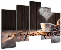 Mivali Tablou - Timp pentru cafea, din cinci bucăți 125x90 cm (V022822V12590)