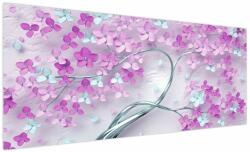 Mivali Tablouri cu flori pe trunchi argintiu - abstract, dintr-o bucată 250x125 cm (V021303V250125)