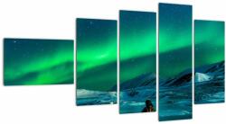 Mivali Tablou cu oameni la Aurora borealis, din cinci bucăți 110x60 cm (V021209V11060)