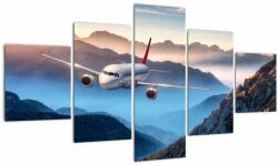 Mivali Tablou - Avion peste crestele montane, din cinci bucăți 125x70 cm (V023029V12570)