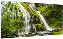 Mivali Tablou pe sticlă - Cascada, Wind River Valley, dintr-o bucată 100x50 cm pe sticlă (V021693V10050GD)