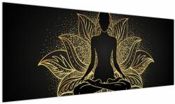 Mivali Tablou - Silueta într-o floare de lotus, dintr-o bucată 145x58 cm (V023607V14558)