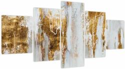 Mivali Tablou - Abstract auriu, din cinci bucăți 150x80 cm (V023992V150805PCS)