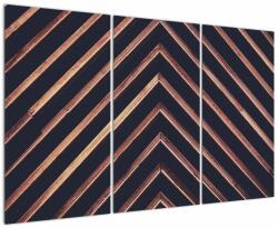 Mivali Tablou - Motiv de lemn pe fond negru, din trei bucăți 120x80 cm (V022633V120803PCS)