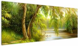 Mivali Tablou - Salcie lângă lac, pictură în ulei, dintr-o bucată 145x58 cm (V023249V14558)