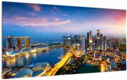 Mivali Tablou pe sticlă - Singapore, Asia, dintr-o bucată 100x50 cm pe sticlă (V023091V10050GD)