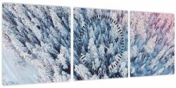 Mivali Tablou cu copaci înzăpeziți (cu ceas), din trei bucăți 90x30 cm cu ceas (V021172V9030C)