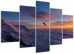 Mivali Tablou în apus de soare, Mont Blanc, din cinci bucăți 150x105 cm (V021683V150105)