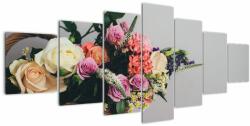 Mivali Tablou cu coș și flori, din șapte bucăți 210x100 cm (V020971V210100)