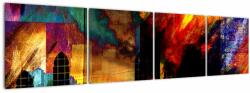 Mivali Tablou - Oraș colorat, abstracție, din patru bucăți 160x40 cm (V023229V16040)