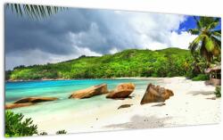 Mivali Tablou pe sticlă - Takamaka, Seychelles, dintr-o bucată 100x50 cm pe sticlă (V023327V10050GD)