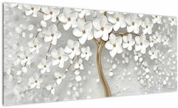 Mivali Tablou cu copac alb cu flori, dintr-o bucată 100x40 cm (V020977V10040)