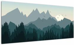 Mivali Tablou - Munții cu privirea graficeanului, dintr-o bucată 100x40 cm (V022142V10040)
