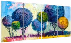 Mivali Tablou - Copaci, pictură în ulei, din patru bucăți 160x80 cm (V023062V16080)