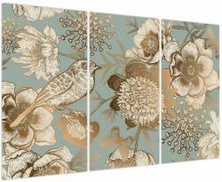 Mivali Tablou - Flori aurii, din trei bucăți 120x80 cm (V023609V120803PCS)