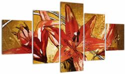 Mivali Tablou cu flori de crini, din cinci bucăți 125x70 cm (V022065V12570)