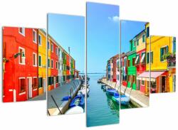 Mivali Tablou - Insula Burano, Veneția, Italia, din cinci bucăți 150x105 cm (V022522V150105)