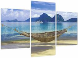 Mivali Tablou - Hamac pe plajă, din trei bucăți 90x60 cm (V023692V90603PCS)