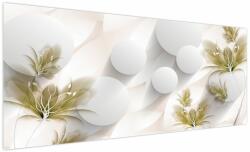 Mivali Tablou - 3D cercuri cu flori, dintr-o bucată 250x125 cm (V022764V250125)